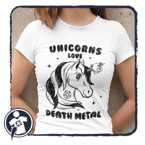 Unicorns love DEATH METAL - női póló 