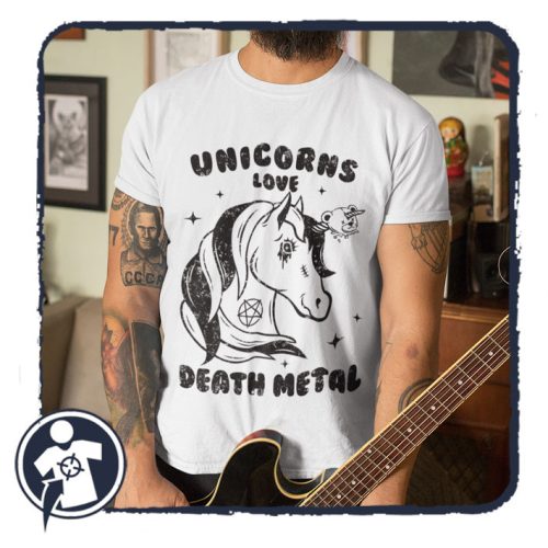 Unicorns love DEATH METAL - póló
