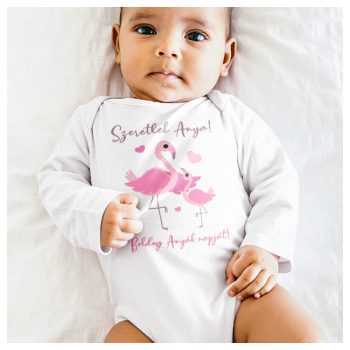 Flamingós Anyák napi body - Szeretlek Anya 