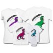 Dinoszauruszos családi szett - egyedi nevekkel és családnévvel 