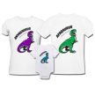 Dinoszauruszos családi szett - egyedi nevekkel és családnévvel 