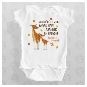 Anyák napi body szarvasokkal - egyedi felirattal, névvel