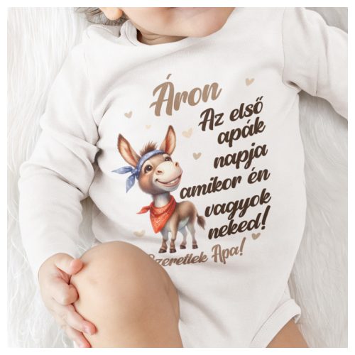 Az első apák napja amikor én vagyok - macis Apák napi body névvel