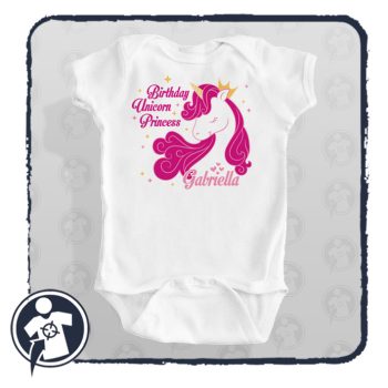   Birthday Unicorn Princess - feliratos szülinapi body / gyerekpóló - saját névvel