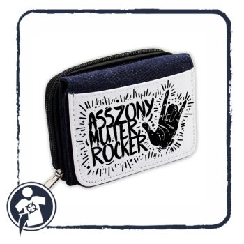   Asszony, Muter, Rocker I,,I - vicces feliratos pénztárca metálvillával