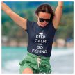 KEEP CALM and GO FISHING - feliratos NŐI póló horgászoknak