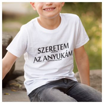   SZERETEM amikor AZ ANYUKÁM elenged pecázni - vicces feliratú gyerekpóló/bababody