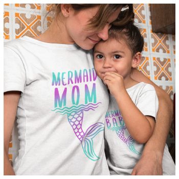   Mermaid Mom & Mermaid Baby  -  Sellős mintájú Anya - Lánya szett 