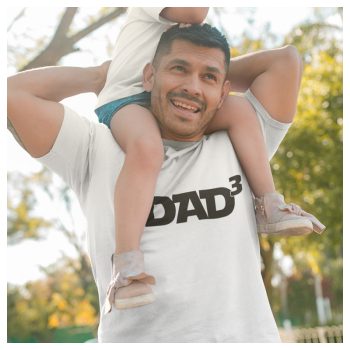   DAD 3 - apa a köbön, négyzeten, stb. - feliratos póló, többgyerekes apukáknak 