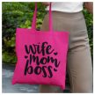 Wife Mom Boss - feliratos Anyák napi vászonszatyor 
