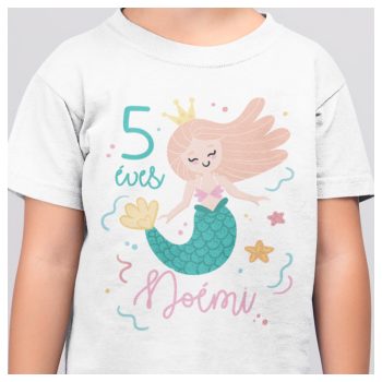   Sellő hercegnős szülinapos bababody/ gy.póló  - saját névvel és számmal