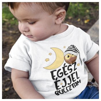   Egész éjjel buliztam - feliratos bababody / gyerekpóló baglyos mintával 
