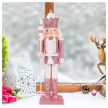Karácsonyi Diótörő figura pink/fehér 26cm