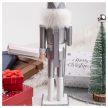 Karácsonyi Diótörő figura fehér/ezüst 26cm