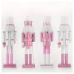 Karácsonyi Diótörő figura pink/fehér 33cm