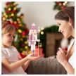 Karácsonyi Diótörő figura pink/fehér 33cm