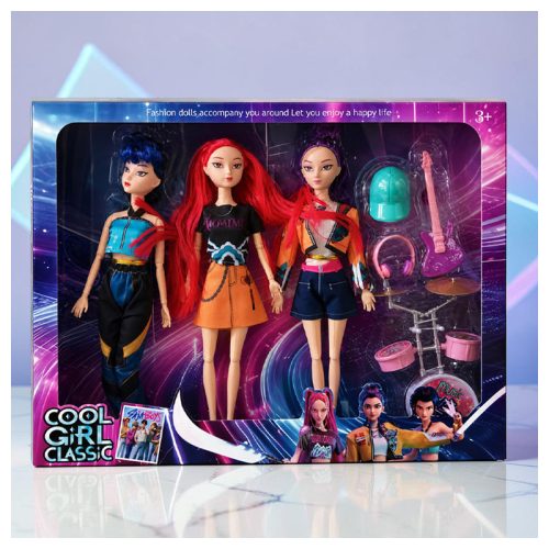 Éneklő kpop demon hunters baba 30 cm – Rumy Mira Zoey figura díszdobozban