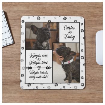  Fényképes egérpad 2 képpel - Kutyás szív, kutyás lélek