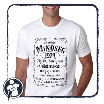   XXL-es fehér póló 1975 - Jack Daniels - 1975 évszámos póló születésnapra