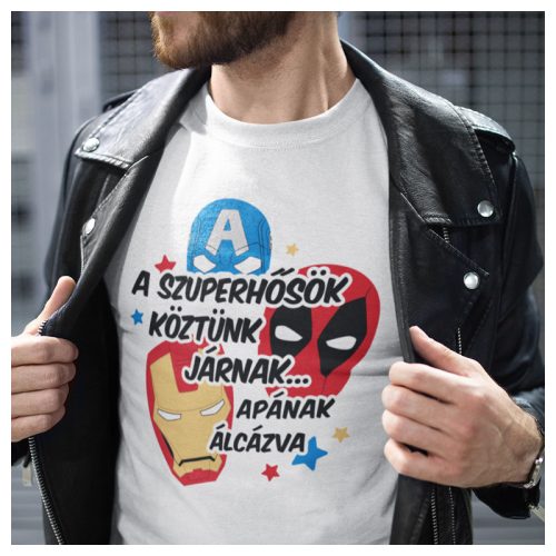 XL-es CIRMOSSZÜRKE / A szuperhősök köztünk járnak... Apának álcázva - póló 