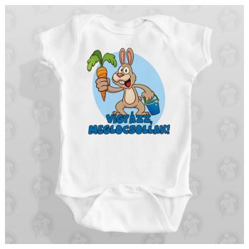   Húsvéti body - nyuszi répával, vödörrel - Vigyázz meglocsollak felirattal