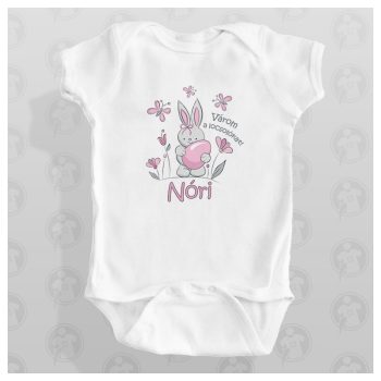   Nyuszis húsvéti body / gy. póló - Várom a locsolókat - felirattal - saját névvel 