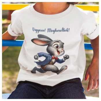   Húsvéti body - nyuszi csokornyakkendőben - saját névvel, Vigyázz! Meglocsollak! felirattal 