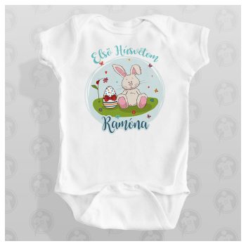   Első Húsvétom - bézs nyuszis húsvétiállatos body / gy. póló - saját névvel