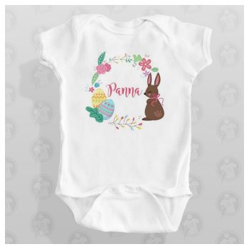   Húsvéti nyuszis és virágos body / gy. póló - saját névvel vagy egyedi felirattal 