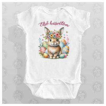   Első Húsvétom - Cuki barna nyuszis húsvéti body / gy. póló
