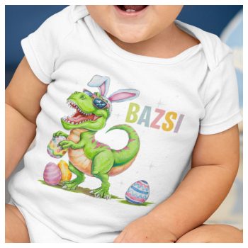 Egyedi húsvéti dínós body / gy. póló - saját névvel