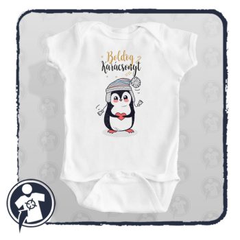 Pingvin szívecskével - Karácsonyi body / gyerekpóló