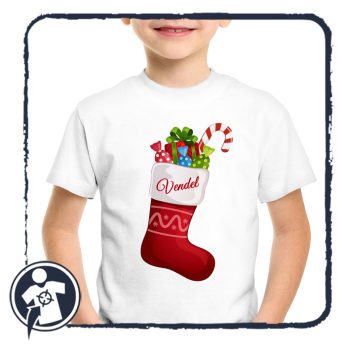 Karácsonyi mikuláscsizmás body/gyerekpóló - piros