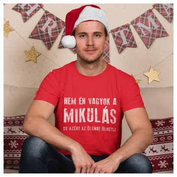   Nem én vagyok a Mikulás, de azért az ölembe ülhetsz - vicces feliratú póló 