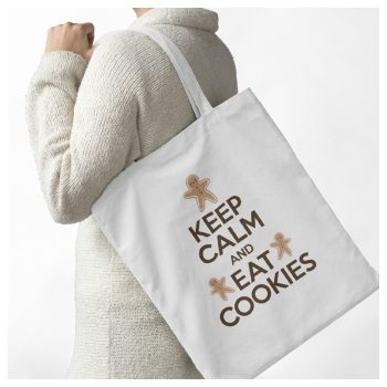   KEEP CALM and EAT COOKIES - feliratos karácsonyi vászonszatyor 