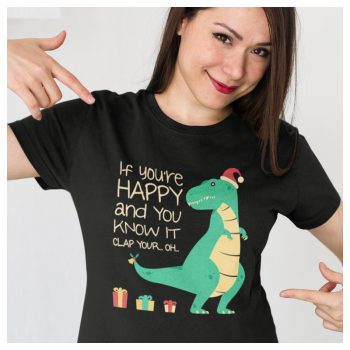Happy T-REX - karácsonyi női póló