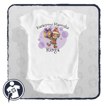 Karácsonyi manócska - body / gyerekpóló névvel - lány