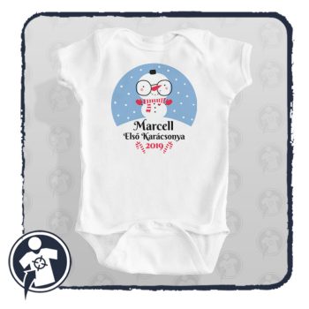 Első karácsonyom - Cuki hóemberes body / gyerekpóló