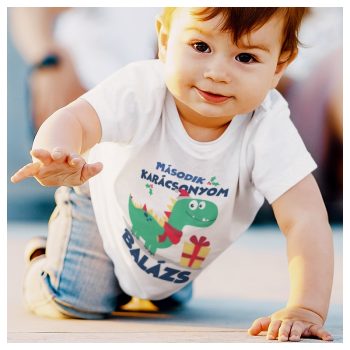   Cuki karácsonyi dinó - Első karácsonyom body / gyerekpóló