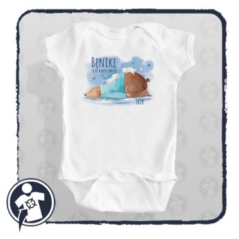   Alvó jegesmaci nyuszikkal - Első karácsonyom body / gyerekpóló