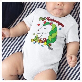 Karácsonyi unikornisos body/póló - egyedi felirattal