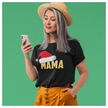 Egyedi neves női póló - Mikulás sapkás mintával