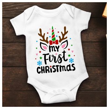 Első karácsonyom feliratos - unikornisos body