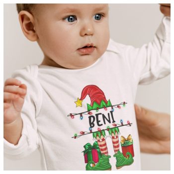   Karácsonyi Elf manó csomagokkal - body / gyerekpóló - névvel