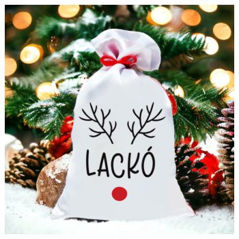 Mikulás zsák saját névvel / cuki Rudolf rénszarvas
