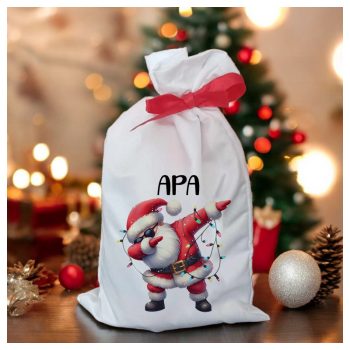 Mikulás zsák saját névvel söröző télapó Rudolf