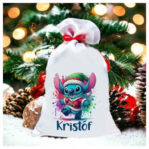 Mikulás zsák saját névvel / Stitch manó
