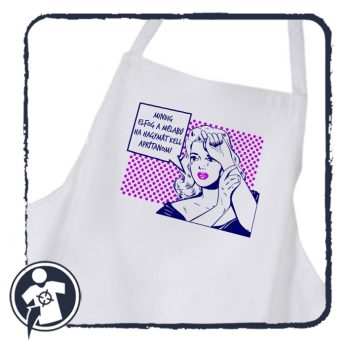   Kötény - hagymát sirató képregény leánykával - pop-art-szerű stílusban 