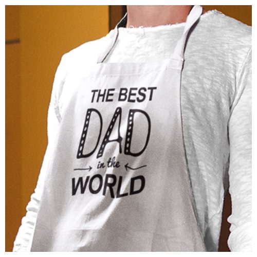 THE BEST DAD in the WORLD - feliratos kötény 