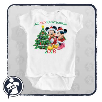   Mesefigurás karácsonyi body/gyerekpóló - Első karácsonyom 